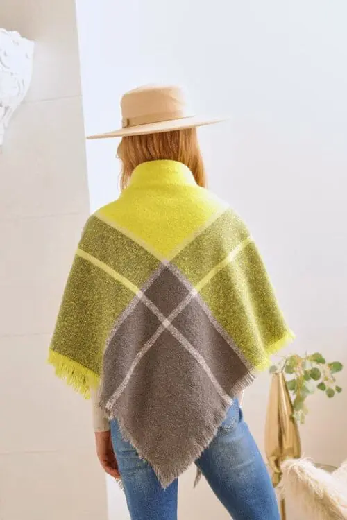 Winter Plaid Shawl Scarf Cozy Style with Timeless Plaid, Lightweight & Soft