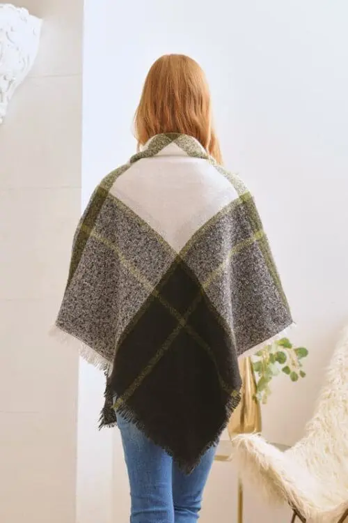 Winter Plaid Shawl Scarf Cozy Style with Timeless Plaid, Lightweight & Soft