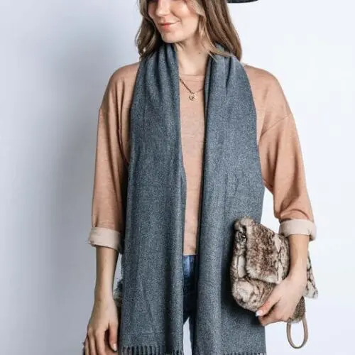 Cashmere Feel Long Scarf Soft, Warm, and Elegant Winter Wrap