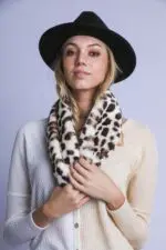 Stylish Leopard Print Faux Fur Scarf- Elevate Your Look with Trendy Animal Print Accessories