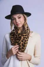 Stylish Leopard Print Faux Fur Scarf- Elevate Your Look with Trendy Animal Print Accessories