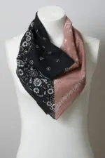 Western Floral Two-Tone Bandana- Add Western Flair to Your Look with Versatile Style