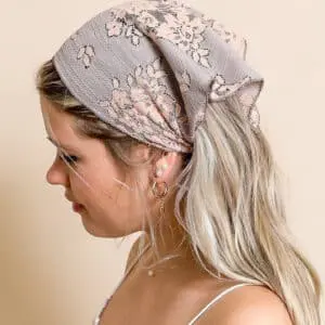 Bohemian Floral Lace Headscarf Boho Chic with Delicate Elegance