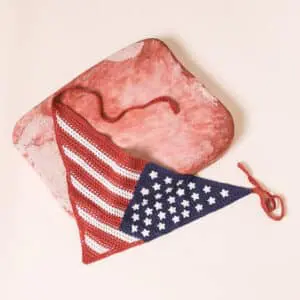 Crocheted American Flag Hair Bandana Handcrafted Patriotic Style