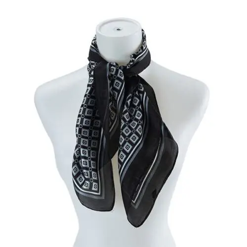 Versatile Multi-Pattern Silk Scarf Stylish Geometric Print, Sophisticated European Design