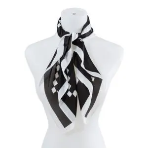 Silken Fashion Scarf Luxurious Sophistication with Diamond Pattern