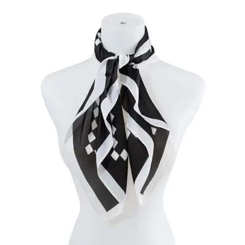 Silken Fashion Scarf Luxurious Sophistication with Diamond Pattern