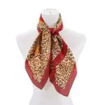 Stylish Leopard Print Silk Fashion Scarf- Elevate Your Look with Timeless Elegance