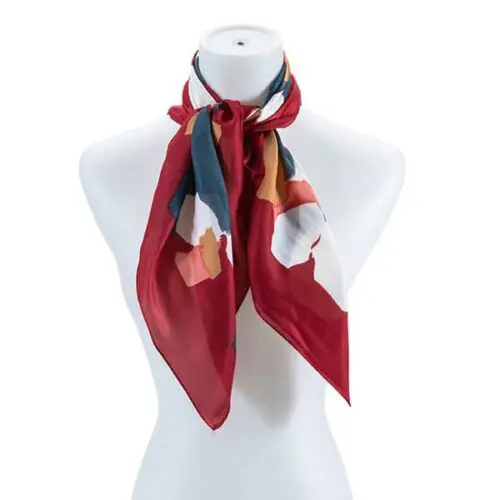 Artistic Silk Pattern Fashion Scarf Elegant Multi-Use Square Wrap