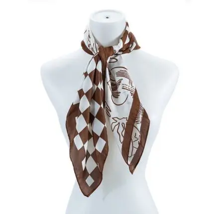 Chic Checkered Silk Fashion Scarf- Elevate Your Look with Luxurious Style