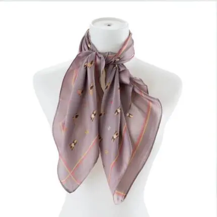 Adorable Puppy Pattern Silk Fashion Scarf- Elevate Your Look with Playful Elegance