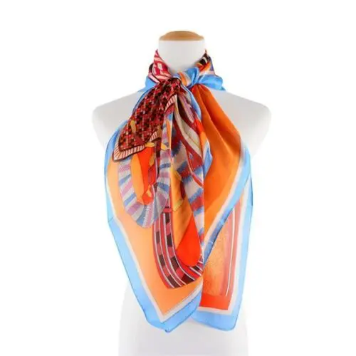 Retro Mid-Sized Silk Fashion Scarf Elegant Multi-Use Vintage Style Accessory