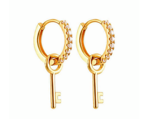Bold 925 Sterling Silver Lock Earrings – Stylish Punk Jewelry for Women, Perfect Couple Gift