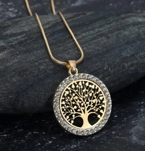 Enchanting Celtic Tree of Life Necklace– Sparkling Cubic Zirconia Necklace