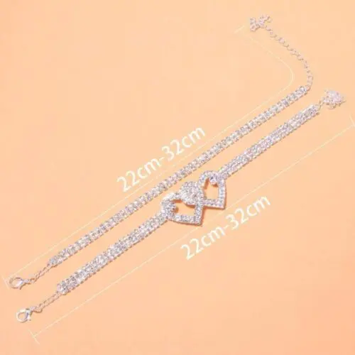 Charming Double Heart Bracelet Anklet – Symbolize Love and Connection with Customized Elegance