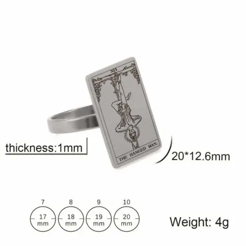 Trendy Steel Tarot Card Ring – Chic Net Celebrity Tarot Card Jewelry for Men & Women