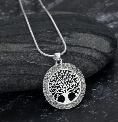 Enchanting Celtic Tree of Life Necklace– Sparkling Cubic Zirconia Necklace