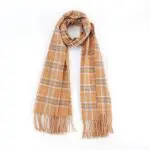 Chic Striped Plaid Fringed Scarf- Elevate Your Look with Timeless Style