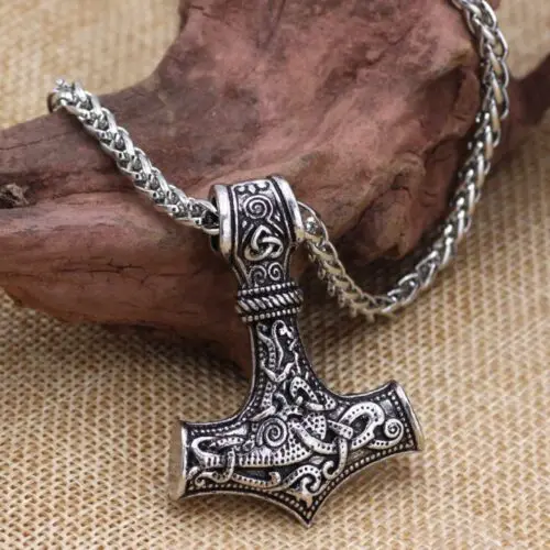 Bold Vintage Viking Necklace – Norse Mythology-Inspired Retro Charm for Men & Women