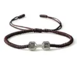 Originality Woven Dumbbell Alloy Bracelet- Unique Fitness Inspired Fashion