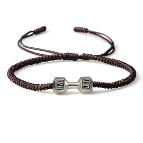 Originality Woven Dumbbell Alloy Bracelet – Unique Fitness Inspired Fashion for Active Lifestyles