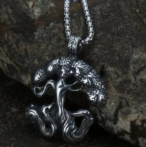 Legendary Circular Horn Rune Pendant Chain – Embrace Norse Symbolism with Handcrafted Elegance
