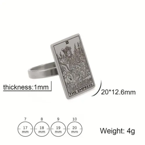 Trendy Steel Tarot Card Ring – Chic Net Celebrity Tarot Card Jewelry for Men & Women