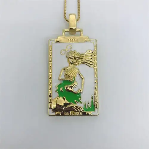 Captivating Retro Oil Painting Pendant Necklace – Copper-Plated Vintage Charm with Zircon Accents
