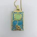 Fashion Retro Oil Painting Pendant Necklace- Copper-Plated Elegance with Vintage Charm