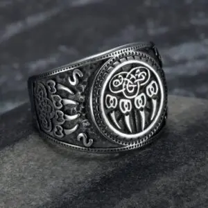 Handcrafted Stainless Steel Ring for Men – Norse Mythology Unique Craftsmanship