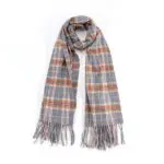 Chic Striped Plaid Fringed Scarf- Elevate Your Look with Timeless Style