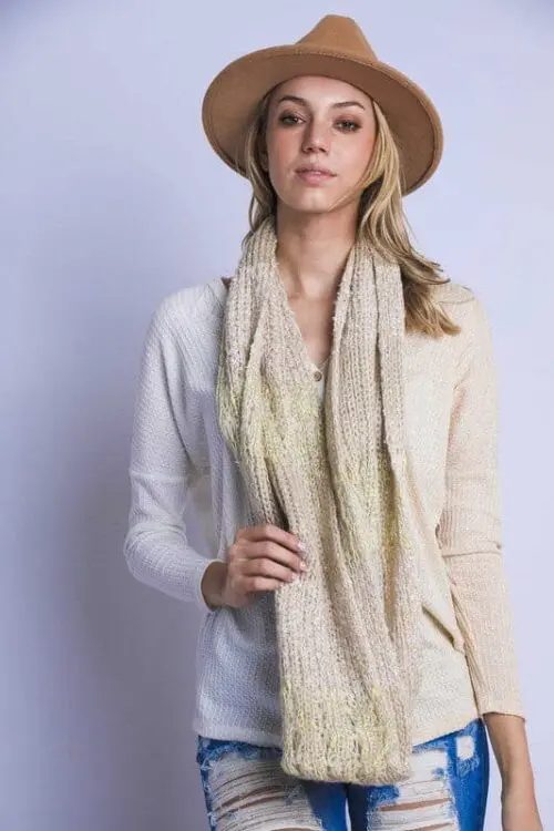 Dual-Toned Infinity String Scarf- Elevate Your Style with Versatile Sophistication