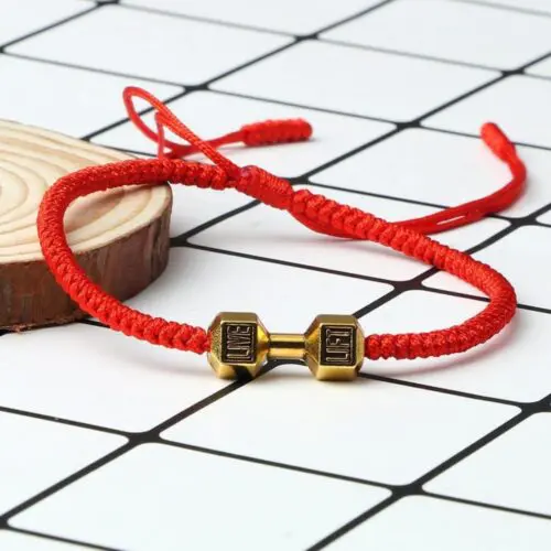 Originality Woven Dumbbell Alloy Bracelet – Unique Fitness Inspired Fashion for Active Lifestyles