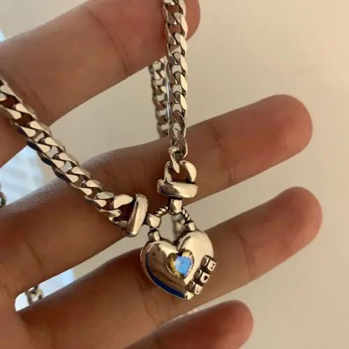 Elegant S925 Sterling Sterling Silver Heart Necklace – Sparkling Heart Pendant for Every Occasion
