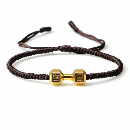 Originality Woven Dumbbell Alloy Bracelet – Unique Fitness Inspired Fashion for Active Lifestyles
