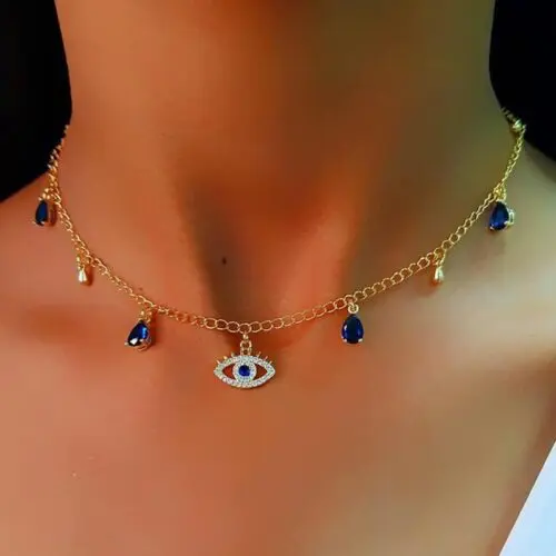 Alluring Gold-Plated Devil's Crystal Necklace – Embrace Gilded Elegance and Enigmatic Style