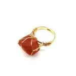 Hand-Wrapped Rough Stone Agate Ring- Unique and Bold Statement Piece