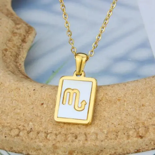 Unique Stainless Steel Zodiac Necklace – Sleek Symbolic Design for Modern Style