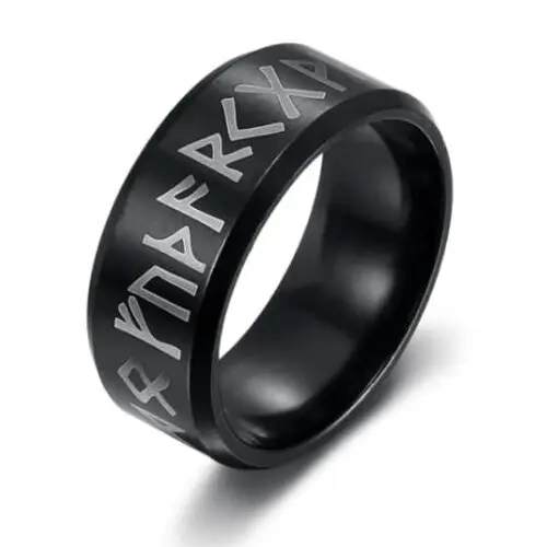 Epic Viking-Inspired Runic Stainless Steel Ring – Bold Symbol of Norse Legacy for Couples