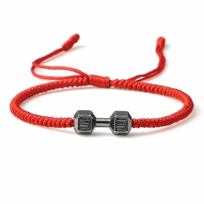 Originality Woven Dumbbell Alloy Bracelet- Unique Fitness Inspired Fashion