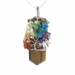 Crystal Column Tree of Life Pendant Necklace- Symbolize Growth and Elegance with Sparkling Crystals