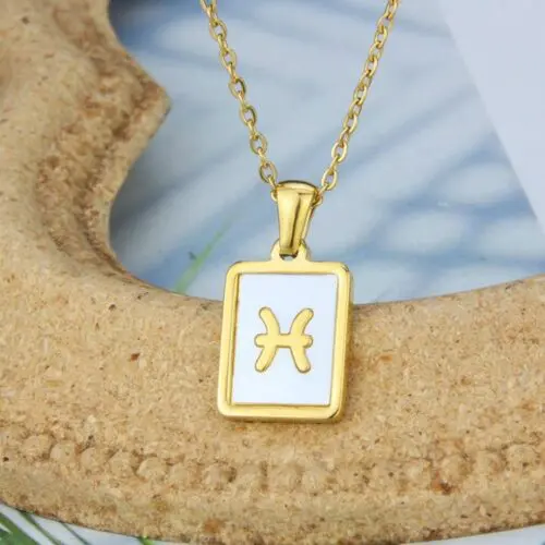 Unique Stainless Steel Zodiac Necklace – Sleek Symbolic Design for Modern Style