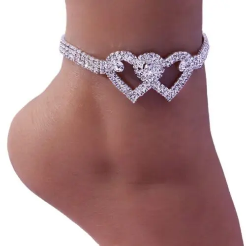Charming Double Heart Bracelet Anklet – Symbolize Love and Connection with Customized Elegance
