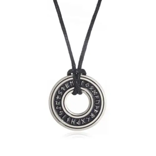 Legendary Circular Horn Rune Pendant Chain – Embrace Norse Symbolism with Handcrafted Elegance