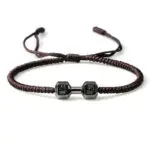 Originality Woven Dumbbell Alloy Bracelet- Unique Fitness Inspired Fashion