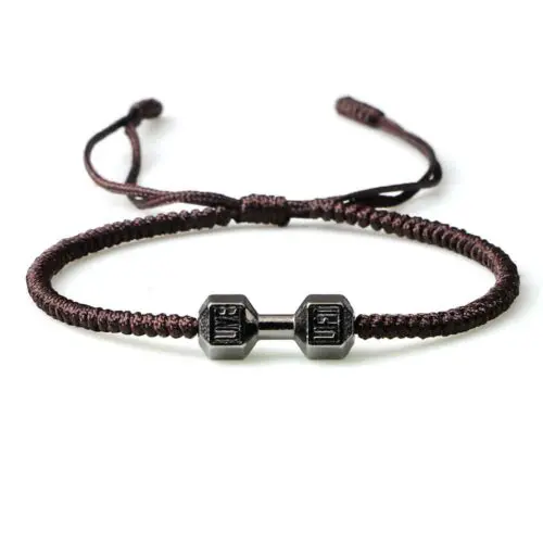 Originality Woven Dumbbell Alloy Bracelet – Unique Fitness Inspired Fashion for Active Lifestyles