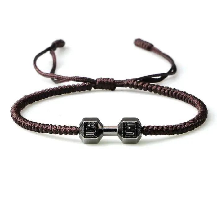 Originality Woven Dumbbell Alloy Bracelet- Unique Fitness Inspired Fashion