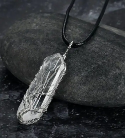 Unique Amorphous Crystal Pendant – One-of-a-Kind Natural Stone Necklace for Timeless Style