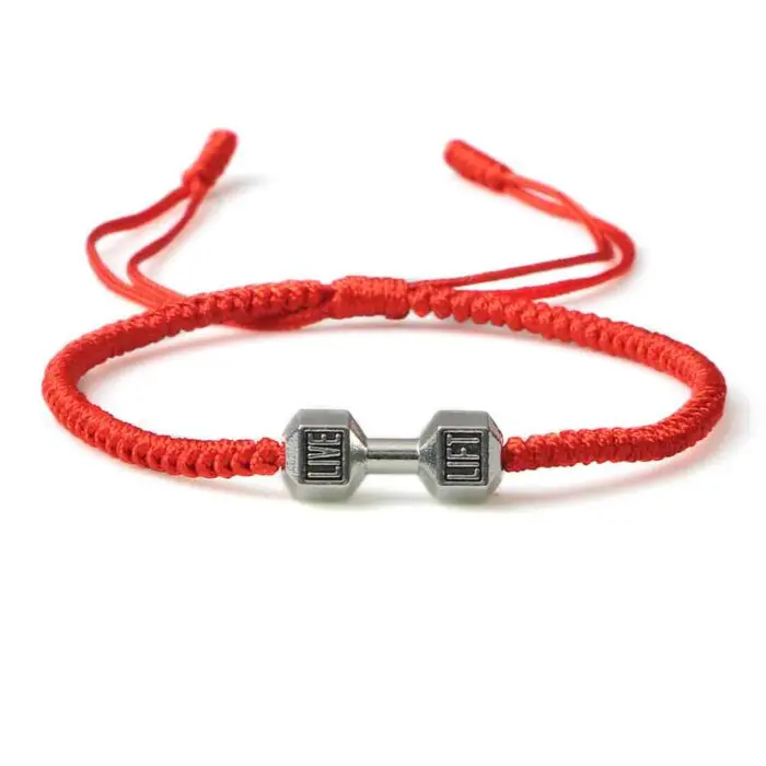 Originality Woven Dumbbell Alloy Bracelet- Unique Fitness Inspired Fashion