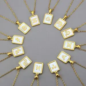Unique Stainless Steel Zodiac Necklace – Sleek Symbolic Design for Modern Style